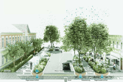 Schaubild der Mikroklimaanalyse für die Wiener Straße in Mödling