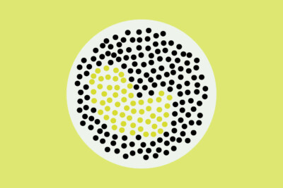 Schema mit Punkten in einem Kreis, manche davon grün gefärbt, die anderen schwarz