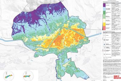 Klimaanalysekarte von Innsbruck – Teil der Stadtklimaanalyse 2022