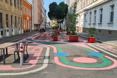 Foto temporären Gestaltung im Supergrätzl Favoriten